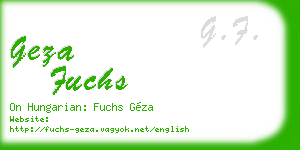 geza fuchs business card